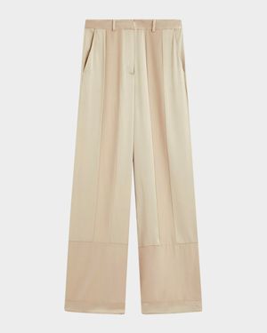 Corto Wide-Leg Paneled Silk Pants