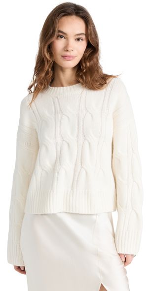 Sablyn Cable Knit Cashmere Sweater Foggy L