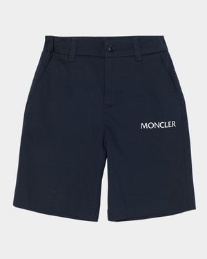 Boy's Contrast Logo-Print Shorts, Size 8-12