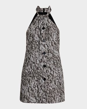 Elara Woven Halter Mini Dress