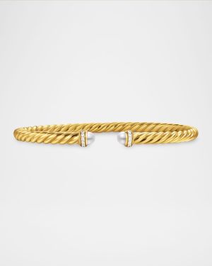 Modern Cablespira Bracelet in 18K Gold with Gemstones and Diamonds, 4mm