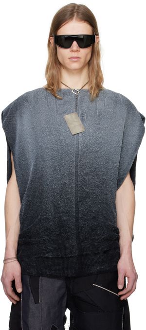 Swampgod Gray & Black Hand Knit Sheath Vest