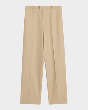 Men's Cotton Twill Straight-Leg Trousers