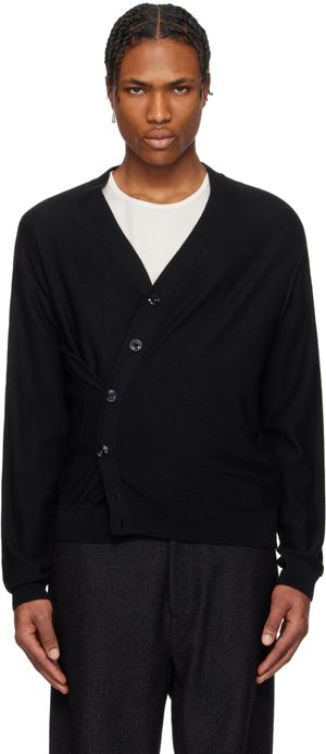 LEMAIRE Black Relaxed Twisted Cardigan