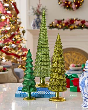 Green Large Hue Trees, Set of 3