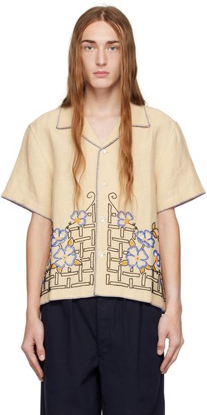 Bode Beige Himalayan Poppy Shirt