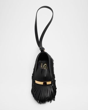 Fringed Leather Gommino Driving Shoe Bag Charm