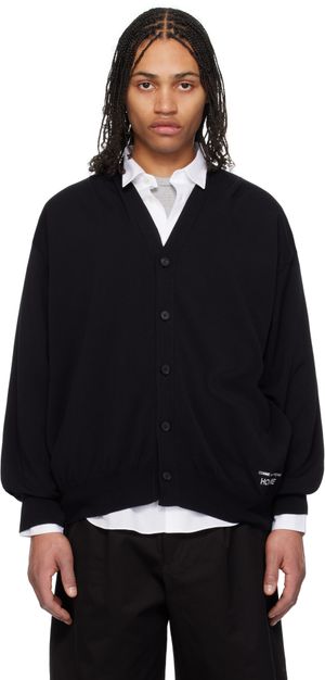 Comme des Garçons Homme Black Cotton V-Neck Cardigan