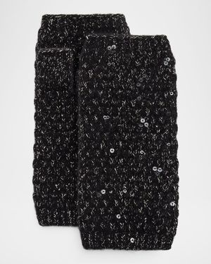 Metallic Cashmere Fingerless Gloves