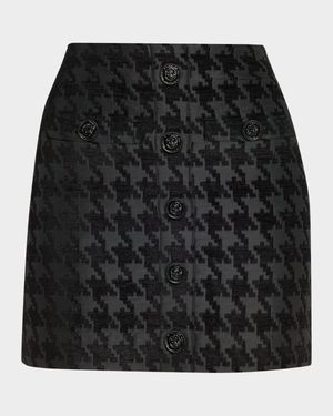 Mireya Houndstooth Jacquard Mini Skirt