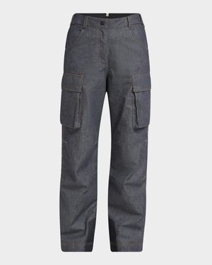 Padded Denim Ski Pants
