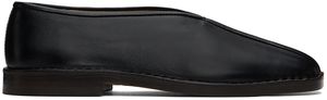 LEMAIRE Black Flat Piped Slippers
