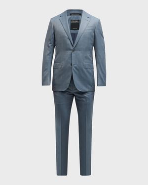 Men's Plaid Trofeo Wool Suit