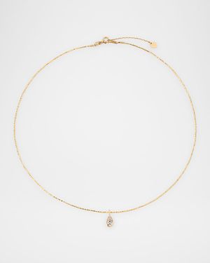 18K Lab Diamond Pear Cut Pendant Collar Necklace