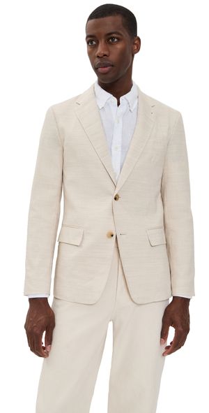 Club Monaco Stretch Linen Suit Jacket Flax 44
