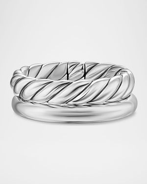 DY Mercer 2-Row Ring in Silver, 8mm