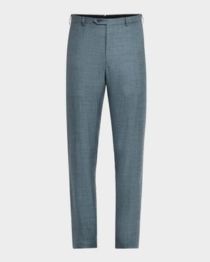 Men's Tigullio Flat-Front Twill Trousers