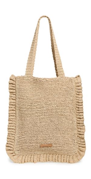 Loeffler Randall Justine Crochet Ruffle Tote Natural One Size