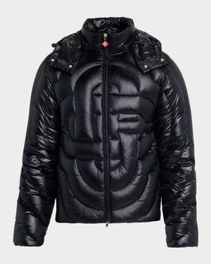 Men's Monogram Quilted Nylon Hooded Puffer Jacket