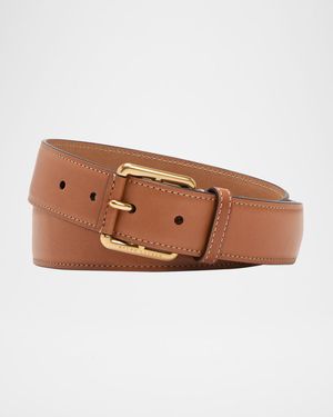 Men's Roller-Buckle Leather Belt, 35mm