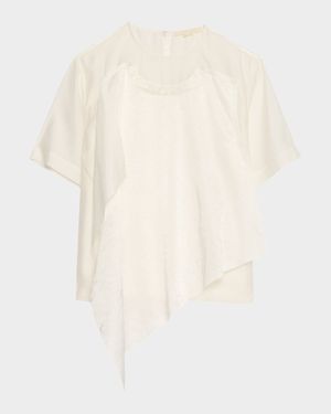 Shantung And Crinkled Satin T-Shirt