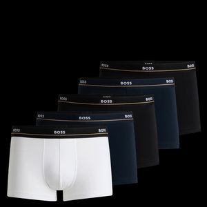 Boss - Lot de 5 boxers en coton mélangé - Taille 2XL - Bleu
