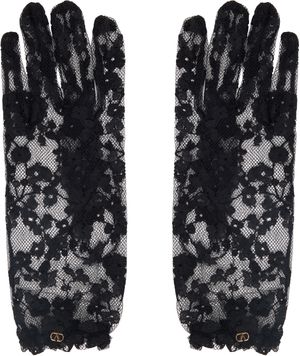 Valentino Black VLogo Signature Lace Gloves