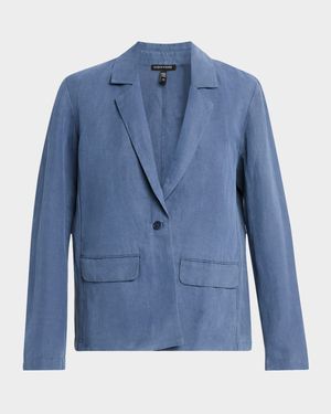 Single-Button Twill Blazer