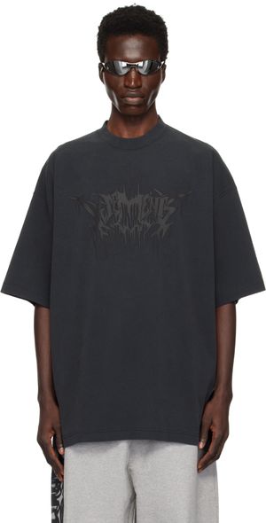 VETEMENTS Black Drip Metal T-shirt