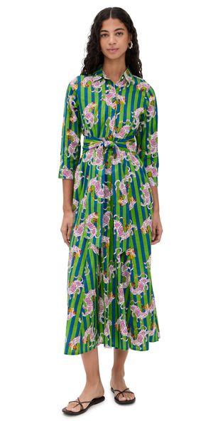 Guadalupe Design Luciana Tibet Dragon Dress Green Blue XS