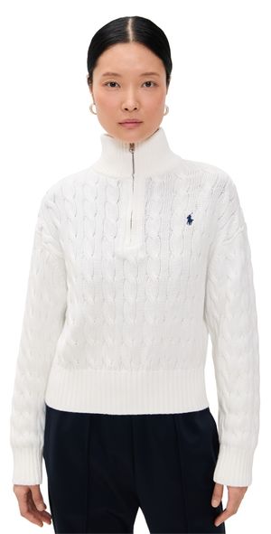 Polo Ralph Lauren Cotton Long Sleeve Pullover Sweater White L