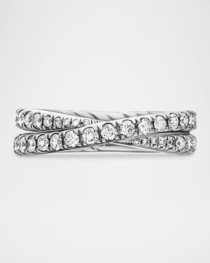 DY Crossover Band Ring with Diamonds in Platinum, 5.2mm