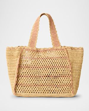 Tulay East-West Raffia Tote Bag