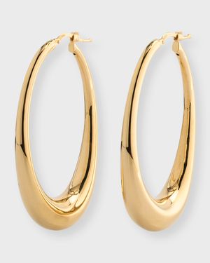 Golden Dreams 18K Yellow Gold Oval Hoop Earrings