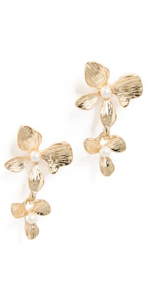 SHASHI Apana Pearl Earrings Gold One Size