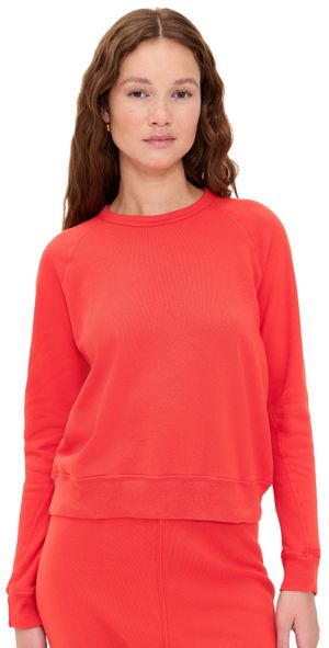 THE GREAT. The Fleece Rookie Sweatshirt Bright Red 1
