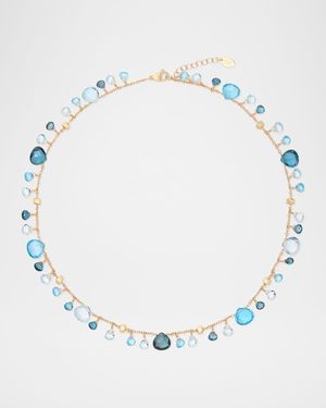 18K Yellow Gold Mixed Topaz Single-Strand Necklace