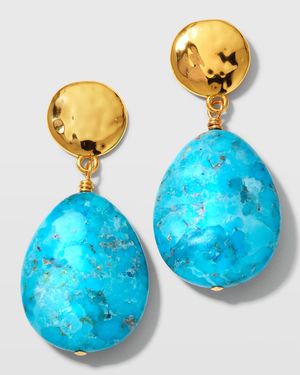 Blue Turquoise Teardrop Earrings