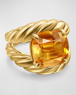 Marbella Ring with Gemstone in 18K Gold, 20mm