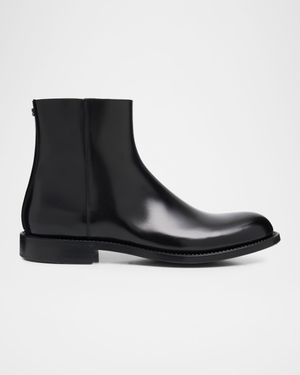 Men's Leather DG-Backstay Zip Ankle Boots