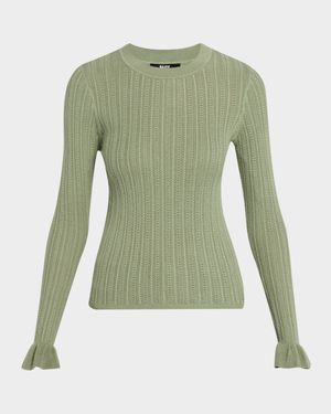 Ophelia Pointelle-Knit Top