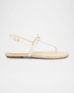 Felicity Leather Bow Espadrille Sandals