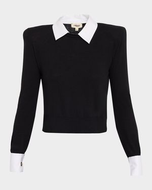 April Poplin Collar Pullover Top
