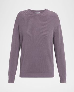 Cotton English Rib Crewneck Sweater