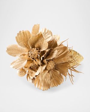 Golden Cosmos Spray Napkin Ring