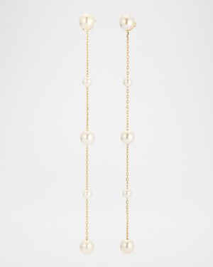 14K Yellow Gold Akoya Pearl Earrings, 3-5mm