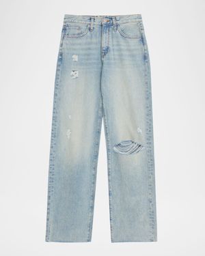 Birkin Distressed Mid-Rise Jeans