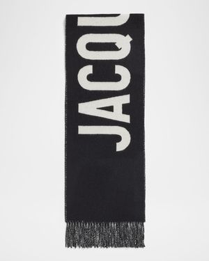 Jacquard Logo Wool Scarf
