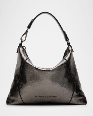 Duo Small Metallic Leather Crossbody Bag