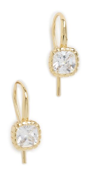 Luv Aj The Classique Cushion Hook Earrings Gold One Size